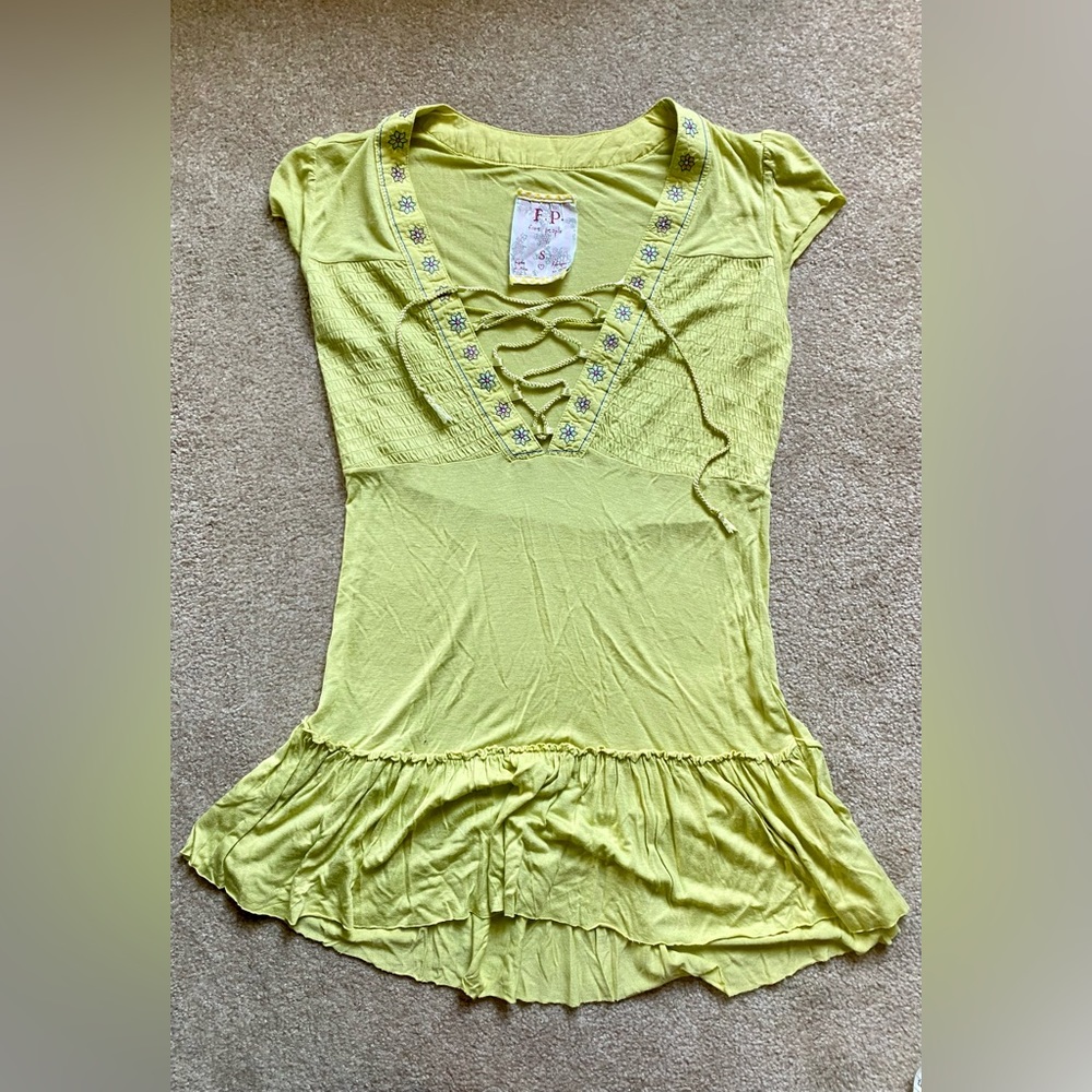 Vintage Free People Embroidered Tunic S